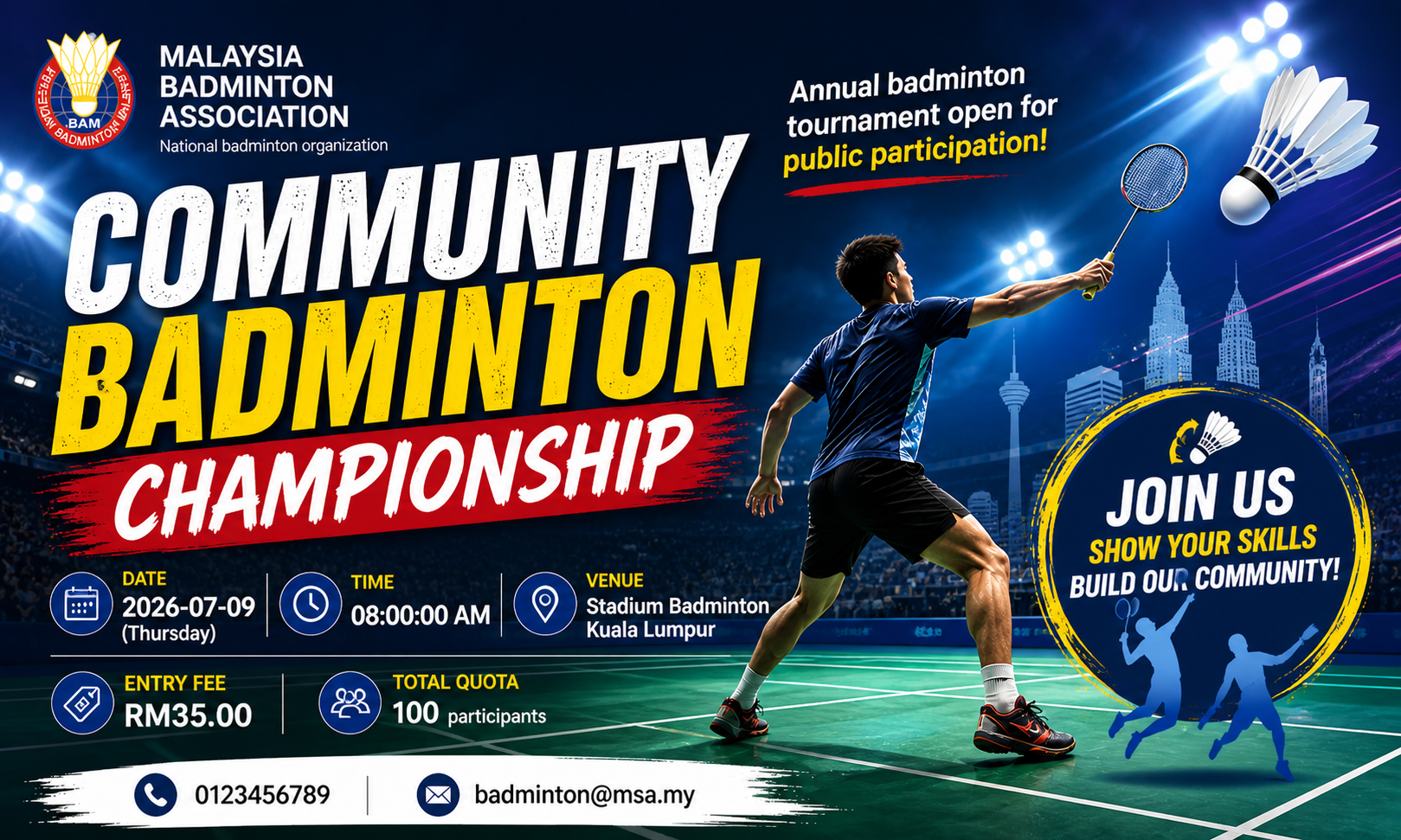 Community Badminton Championship Banner